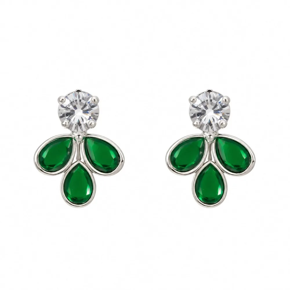 Alloy silver green jewel set photo 2