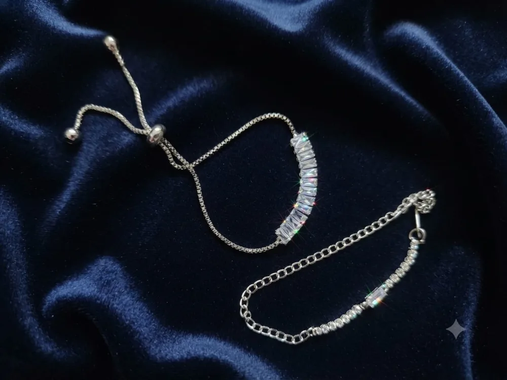 Brass Cubic Zirconia Rhodium, Silver Coated Tennis Bracelet photo 3