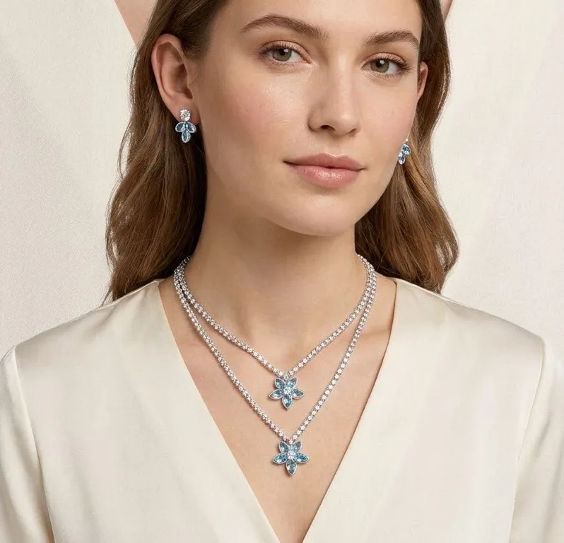Alloy silver turquoise jewel set photo 4